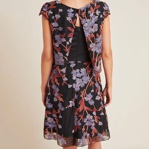 Anthro Eva Franco Floral Motif Embroidered Dress
